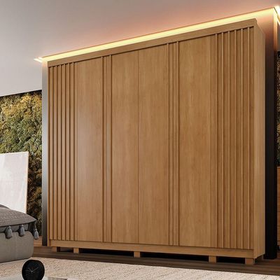 Guarda-roupa Benetil Arezzo 6 Portas Cinamomo Ripado