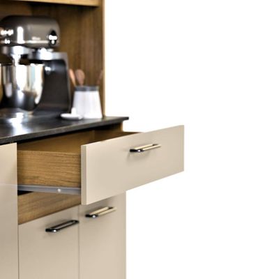 Armário De Cozinha Completa Coral Com 8 Portas E 1 Gaveta Compacto Ripado Off