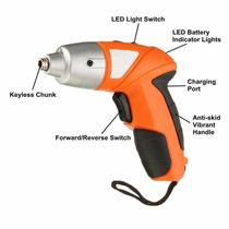 Kit Parafusadeira 45 Acessorios 4.8v Maleta Sem Fio Bateria Recarregavel Luz Led Bits E Soquetes