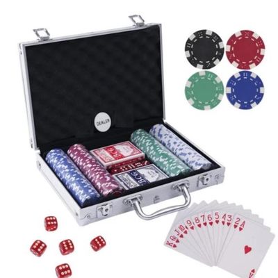 Maleta Poker 200 Fichas Aluminio Profissional Jogo Oficial Baralho Dados Kit Completo