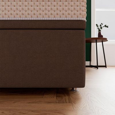 Base Baú Phy Camurça Marrom Solteiro (88x188x39) - Ortobom