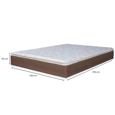 Colchão Queen Size Umaflex Berlim com Pillow Top e Molas Ensacadas 30x158x198 cm - Castor/Branco