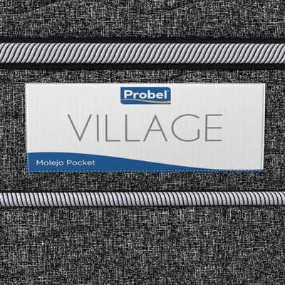 Colchão King Size Probel Village D28 com Molas Ensacadas e Pillow Euro 30x193x203cm - Branco/Preto