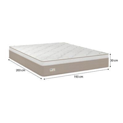 Colchão King Size Umaflex Milão com Euro Pillow e Molas Ensacadas 30x193x203 – Bege/Branco