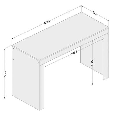 Mesa Para Computador Notebook Escrivaninha 122Cm Macau Preto