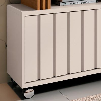 Rack Para Sala Bancada De Tv 50 Pol. 136cm Briz H01 Off White-cinamomo - Mpozenato