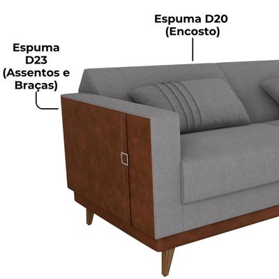 Sofa Cama 2 Lugares 203 Cm Esther Boucle Corino Whisk Milani Store Cinza