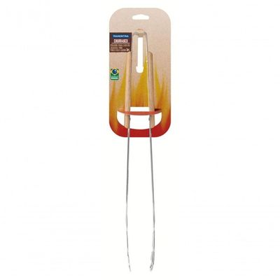 Pegador Para Carvão Tramontina Churrasco 47,3cm Aço Inox E Cabo De Madeira