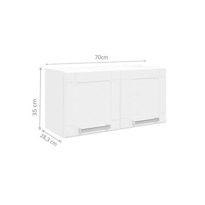 Cozinha Completa Múltipla 4 Peças (2Aéreo+1Balcão+1Paneleiro) C4P84 Branco/Preto - Bertolini