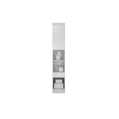 Modulado de Quarto Armário Mesa de Cabeceira Rizon/Linea c/ 1 Porta e 1 Gaveta Neve - Novo Horizonte