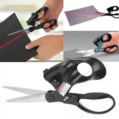 Tesoura Com Mira Laser Para Corte Preciso De Tecidos, Papéis, Patchwork E Artesanato Multiuso