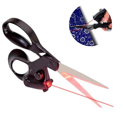 Tesoura Com Mira Laser Para Corte Preciso De Tecidos, Papéis, Patchwork E Artesanato Multiuso