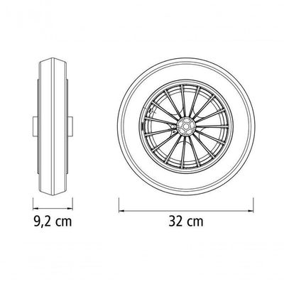 Roda Plástica 8" Para Carrinho De Mão Tramontina Com Pneu Maciço Em Borracha Macia