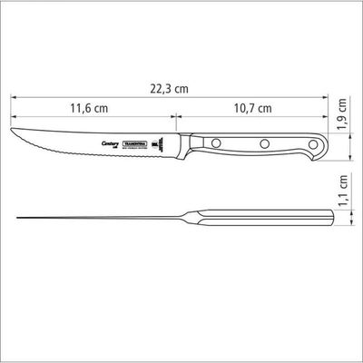 Faca para Churrasco e Frutas Tramontina Century Aço Inox Cabo Policarbonato 5