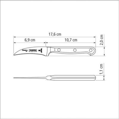 Faca para Tornear Tramontina Century Aço Inox Cabo Policarbonato 3