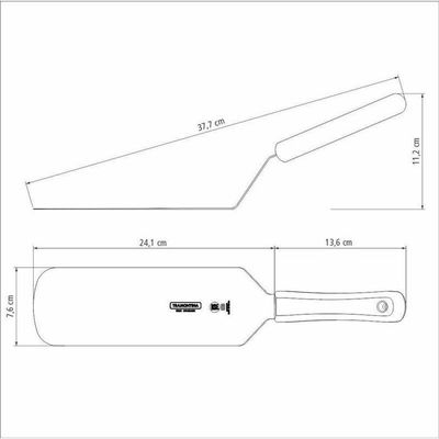 Espátula para Frituras Tramontina Profissional Aço Inox Cabo Polipropileno Branco 9x3
