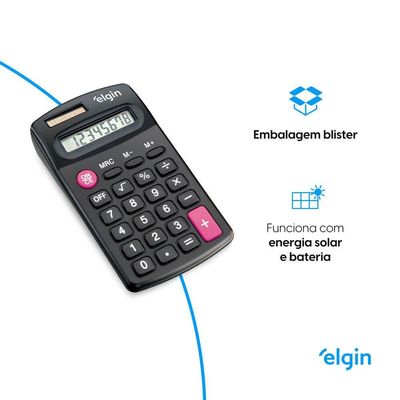 Calculadora de Bolso CB 1483 8 Dígitos 4 Operações Visor Cristal Líquido Solar