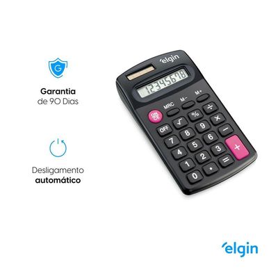 Calculadora de Bolso CB 1483 8 Dígitos 4 Operações Visor Cristal Líquido Solar