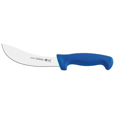 Faca para Tirar Couro e Sangria Tramontina Aço Inox Cabo Polipropileno Azul