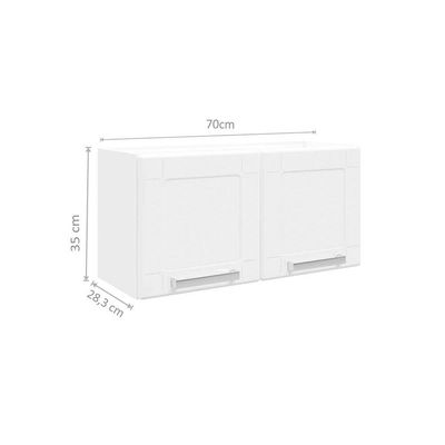 Cozinha Completa Múltipla 4 Peças (2Aéreo+1Balcão+1Paneleiro) C4P85 Branco/Preto - Bertolini