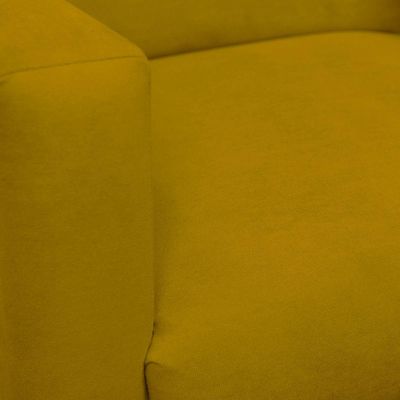 Kit 2 Poltronas E Puff Sala E Quarto Nina Suede Herrero Cor:amarelo