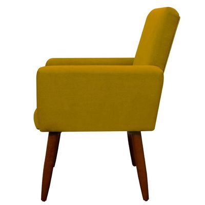 Kit 2 Poltronas E Puff Sala E Quarto Nina Suede Herrero Cor:amarelo