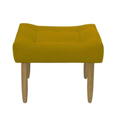 Puff Decorativo Quarto E Sala De Estar Suede Light Herrero Cor:amarelo