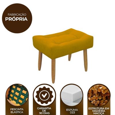 Puff Decorativo Quarto E Sala De Estar Suede Light Herrero Cor:amarelo