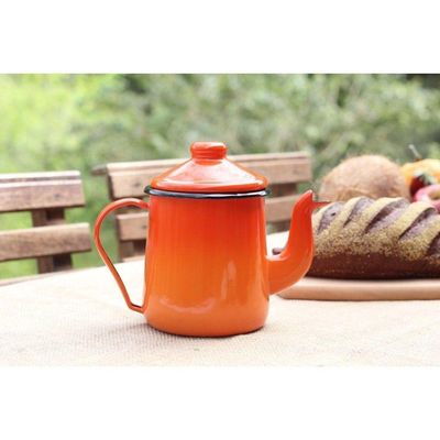 Conjunto Para Café Esmaltado 9 Peças Laranja Ewel