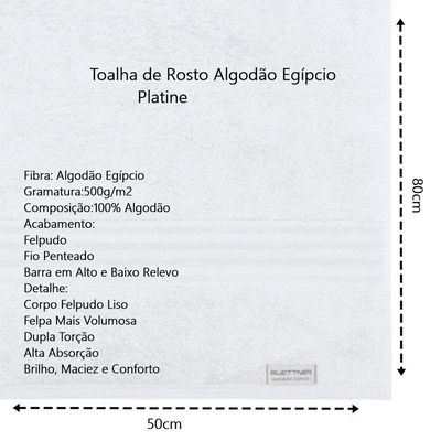 Jogo De Toalha Buettner 5 Peças Algodão Egípcio Platine Color Branco