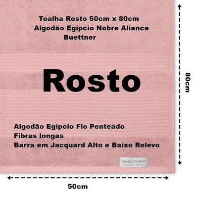 Jogo De Toalha Buettner Algodão Egípcio Nobre 5 Peças Aliance Dusty Rose E Branco