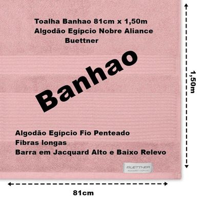 Jogo De Toalha Buettner Algodão Egípcio Nobre 5 Peças Aliance Dusty Rose E Branco
