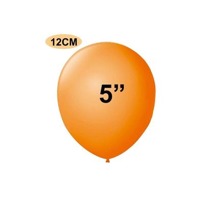Balão De Látex Laranja - 5 Polegadas - 50 Unidades