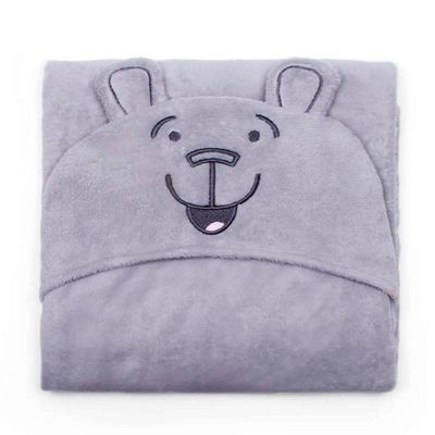 Manta Com Capuz Buettner Microfibra Infantil Teddy 90cmx90cm Cinza Claro