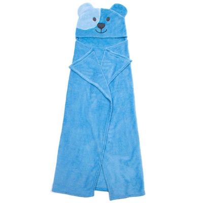 Manta Com Capuz Buettner Microfibra Infantil Ursinho Feliz 90cmx90cm Azul