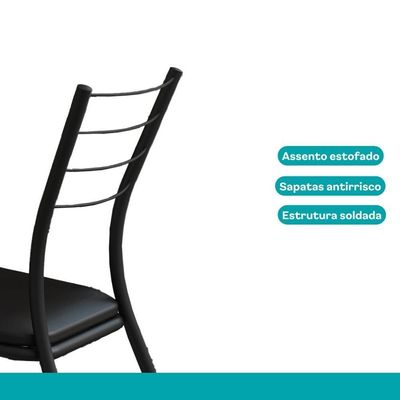 Conjunto Sala De Jantar 6 Cadeiras Austin Carraro Nogal Preto