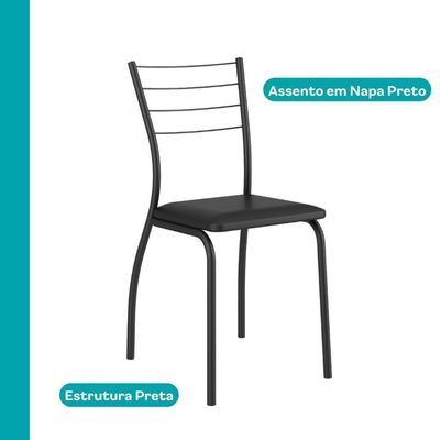 Conjunto Sala De Jantar 6 Cadeiras Austin Carraro Nogal Preto