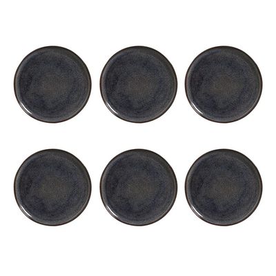 Conjunto de Pratos Rasos Porto Brasil Bio Titanium com 6 Peças - Azul