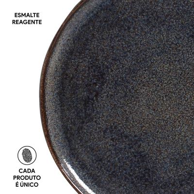 Conjunto de Pratos Rasos Porto Brasil Bio Titanium com 6 Peças - Azul