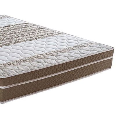 Colchão de Casal Biflex Ilhéus com Molas Ensacadas e Euro Pillow 24x138x188cm - Marrom/Bege Estampado