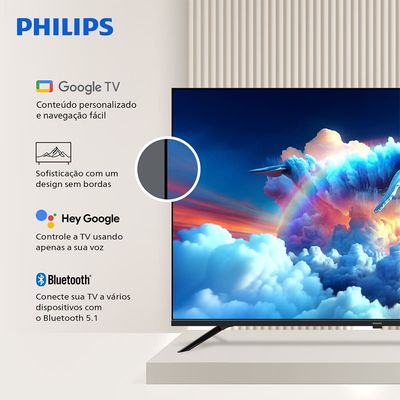 Smart TV LED 86" Ultra HD 4K Philips 86PUG7019/78 com Google TV, Comando de Voz, Wi-Fi, Entradas HDMI e USB