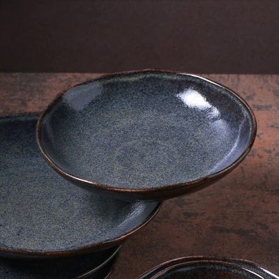 Conjunto de Pratos Fundos Porto Brasil Bio Titanium com 6 Peças - Azul