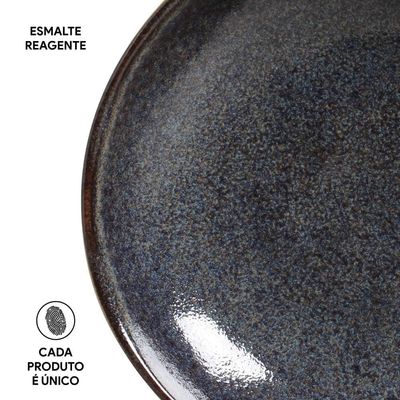 Conjunto de Pratos Fundos Porto Brasil Bio Titanium com 6 Peças - Azul