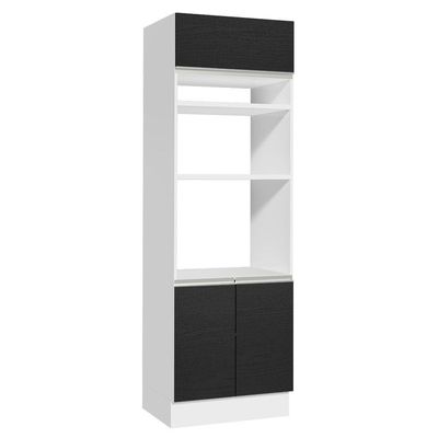 Torre Quente Glamy 3 Portas Branco e Preto Madesa