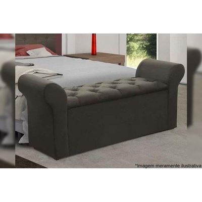 Recamier De Quarto Casal Miami Suede Marrom Chocolate Simbal
