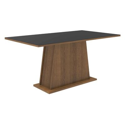 Mesa Retangular Tampo de Madeira Rustic/preto Madesa