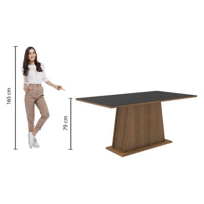 Mesa Retangular Tampo de Madeira Rustic/preto Madesa