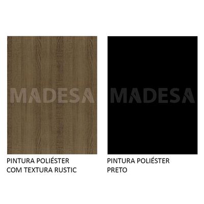 Mesa Retangular Tampo de Madeira Rustic/preto Madesa