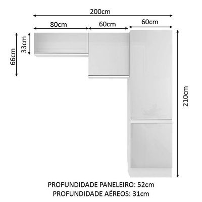 Conjunto Área Serviço 2 Armários e 1 Torre em MDF Madesa