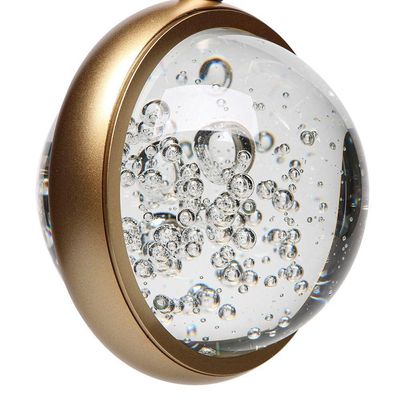 Lustre Pendente Taschibra Celeste Led Bivolt Dourado 3000k Luz Amarela 15051006